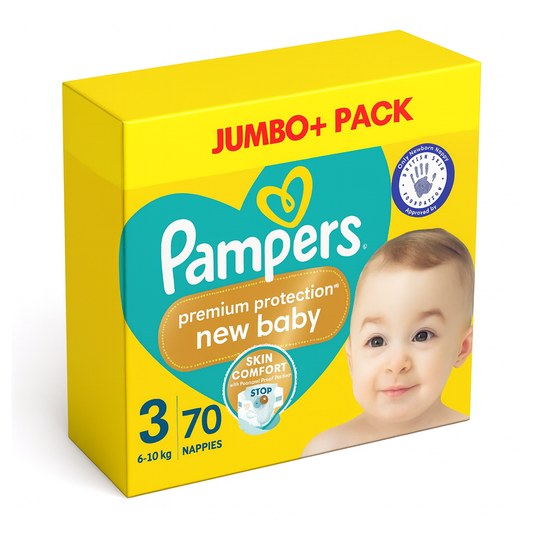 Pampers Premium Protect, New Baby Nappies Size 3- 70 Pack